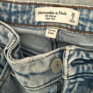 Abercrombie & Fitch Women's Sky Blue High Rise Jeans